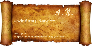 Andrássy Nándor névjegykártya